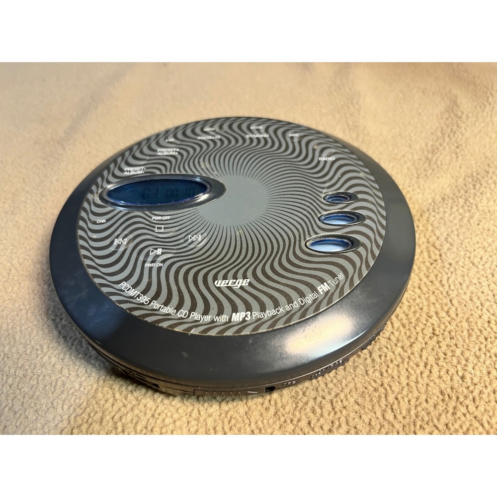 Verge PCDMT395 Portable CD Player MP3 Playback Digital FM Tuner ESP BBS Black - Picture 2 of 9